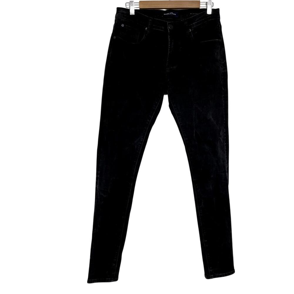 Articles of Society Black Acid Wash Dylan Slim Jeans Womens 31 Denim Zip Fly